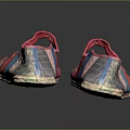 Traditional Embroidered Cloth Shoes With Colorful Floral Patterns And Pink Blue Details