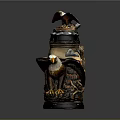 Hand Carved Eagle Sculpture Beer Stein With Landscape Design And Decorative Handle