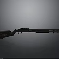 Tactical Hunting Shotgun With Wooden Stock Black Barrel And Metal Parts