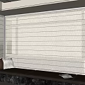 Modern White Roller Blinds In Living Space With Window Bench And Book