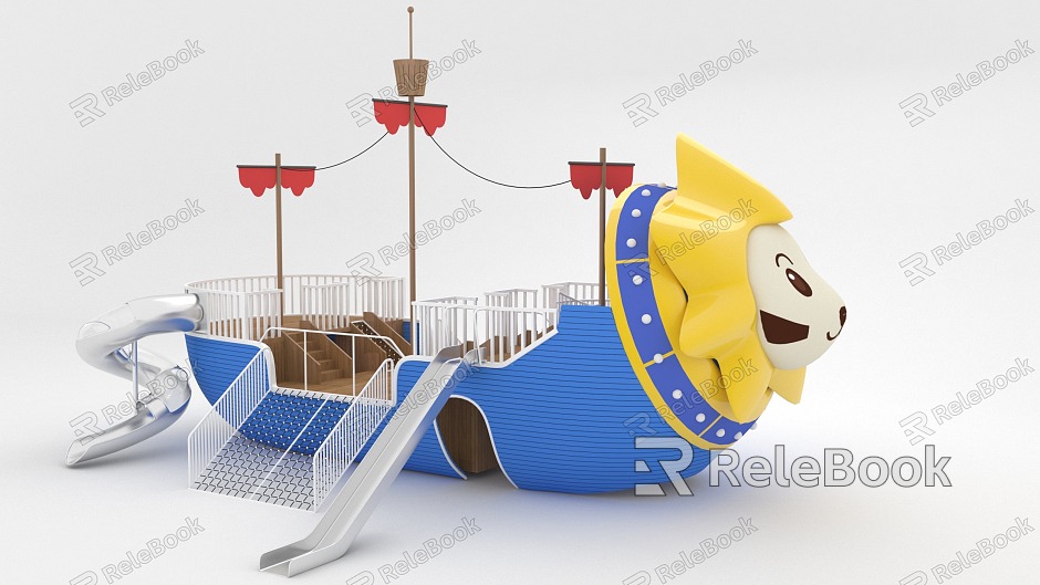 No Power Slide Pirate Ship Little Lion Slide model