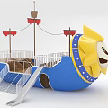 No Power Slide Pirate Ship Little Lion Slide 3d model