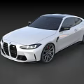 White Sports Coupe With Black Roof And Sporty Wheels Front Grille Design