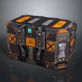 Industrial Style Storage Box With Orange Black Design And Metal Panels For Home Organization