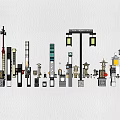 Various Stylish Outdoor Lights Including Street Lamps And Decorative Fixtures