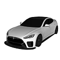 White Modern Sedan With Sleek Body Design And Black Wheels