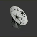 Metallic Satellite Dish Antenna With Support Structure And Communication Signal Receiver