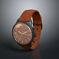 Modern Lifestyle Watch With Brown Leather Strap And Black Dial For Daily Use