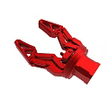 Red Mechanical Claw With Articulated Joints For Industrial Machinery Applications