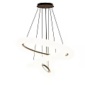 Modern Contemporary Chandelier Featuring Circular Rings LED Lighting And Sleek Metal Frame