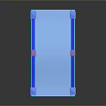 Colorful 3D Model Bridge With Pink Body Blue Railings Green Base And Golden Decorative Posts