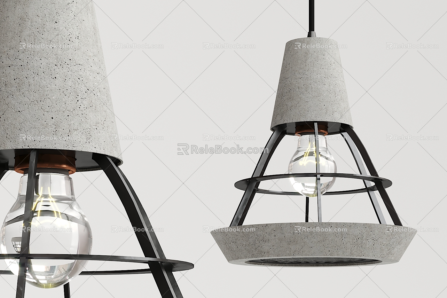 Industrial LOFT chandelier cement chandelier 3d model