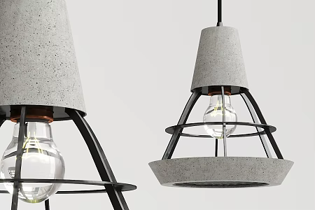 Industrial LOFT chandelier cement chandelier 3d model