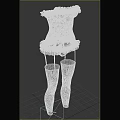 Fashionable Black Lace Corset Apparel With Stockings And Intricate Design Details