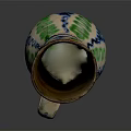 Colorful Patterned Ceramic Vase With Handle For Home Decor Furniture