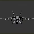 Detailed Military Aircraft Model With Cockpit Weapons And Wings On Dark Background