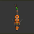 Electric Toy Shark With Orange And Black Mechanical Design And Green Accents