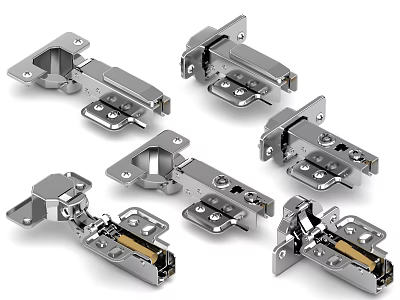 Stainless Steel Cabinet Hinges With Durable Metal Construction And Various Designs 3d model