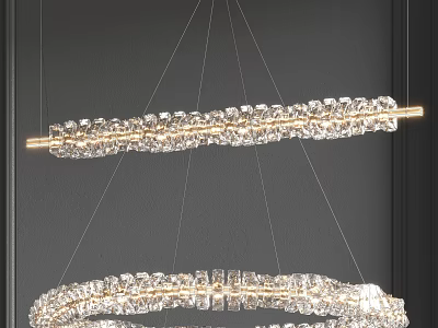 Modern Crystal Chandelier Design With Hanging Crystal Decorations And Metal Frame 3d model