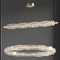 Modern Crystal Chandelier Design With Hanging Crystal Decorations And Metal Frame