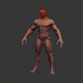 Muscular Male Character 3D Model With Standing Pose Muscular Physique And Gray Gradient Background