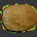 Delicious Hamburger With Golden Bun Fresh Lettuce Tomato Cheese And Juicy Patty