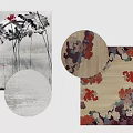 New Chinese Square Carpet Combo 3d model