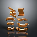 Golden Decorative Ribbons and Scrolls for Household Decoration Supplies