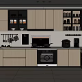 Modern Kitchen Interior With Light Wood Cabinets Built in Appliances And Window