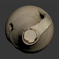 Ancient Cracked Clay Jug With Visible Fractures And Chipped Handle