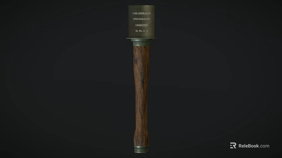 Breaching Winch Weapon Type A1 With Wooden Handle And Metal Top Structure 3d model 