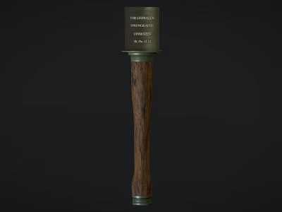 Breaching Winch Weapon Type A1 With Wooden Handle And Metal Top Structure 3d model