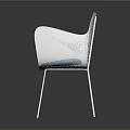 Modern Chair With White Mesh Frame And Blue Seat Back Cushion
