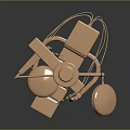 Copper Colored Medical Surgical Equipment With Adjustable Arms Operating Table And Lamp