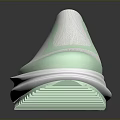 Modern Mesh Sneakers in White and Light Green with Thick Wavy Sole and Breathable Upper