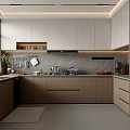 Modern Kitchen Interior With Wooden Cabinets Marble Countertop And Stainless Steel Appliances