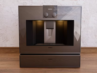 Modern Black Kitchen Appliance With Transparent Front Panel And Illuminated Interior 3d model