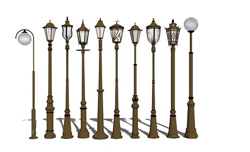 European street lamp street lamp combination 3d model