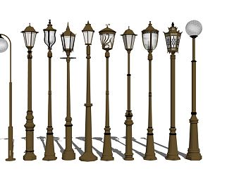 European street lamp street lamp combination 3d model