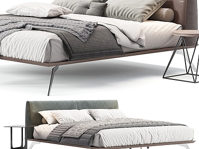 Modern fabric double bed model