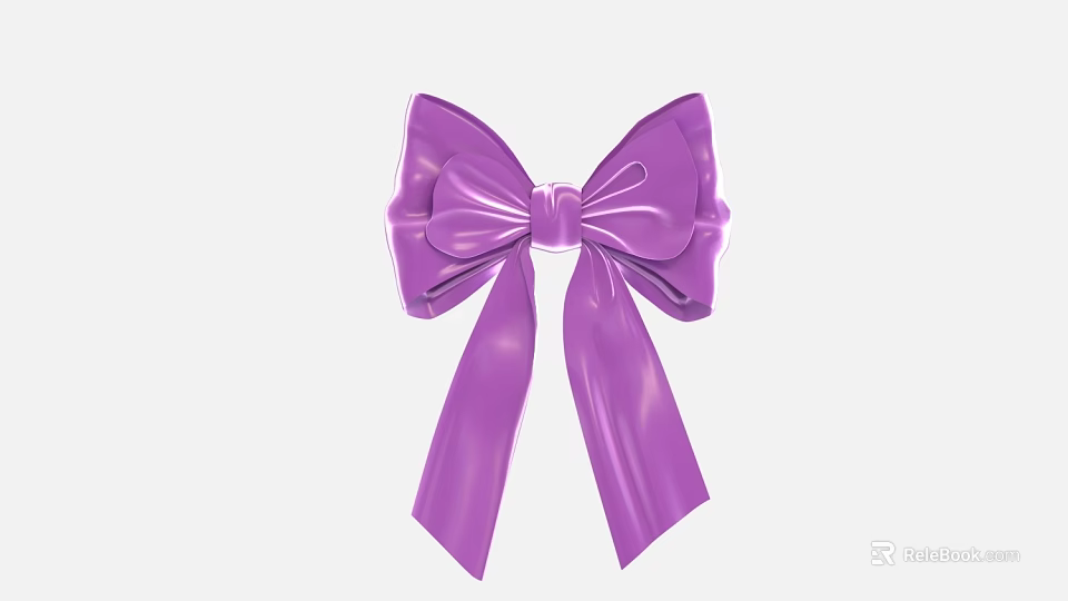 Decorative Purple Bowknot Pendant With Shiny Glossy Finish For Accessories 3d model 