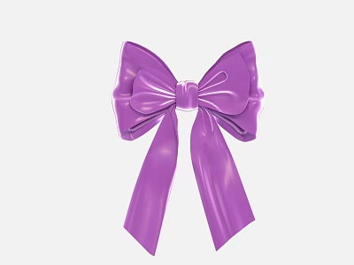 Decorative Purple Bowknot Pendant With Shiny Glossy Finish For Accessories 3d model