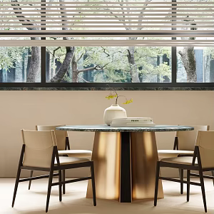 Modern Italian Dining Table and Chair Combination Italian Luxury Dining Table and Chair Combination 3d model