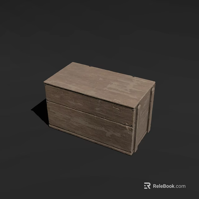 Rustic Wooden Storage Box With Natural Texture And Rectangular Shape 3d model 