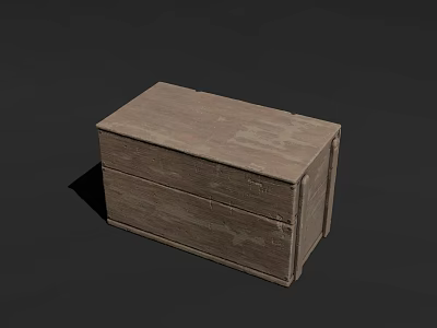 Rustic Wooden Storage Box With Natural Texture And Rectangular Shape 3d model