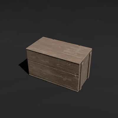 Rustic Wooden Storage Box With Natural Texture And Rectangular Shape 3d model