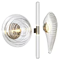 Contemporary Transparent Glass Wall Lamp With Spiral Design Metal Frame And Warm Light