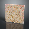 Artistic Decorative Panel With Embossed Beige Textured Surface And Pink Accents