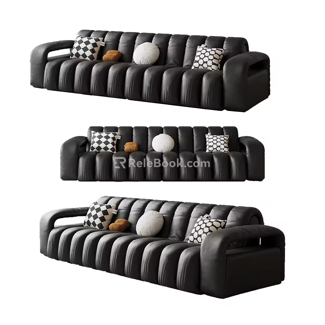 Cream wind multiplayer sofa 3d model