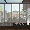 Rooftop Garden Design With Wooden Deck Outdoor Table Chairs Umbrella And Green Plants